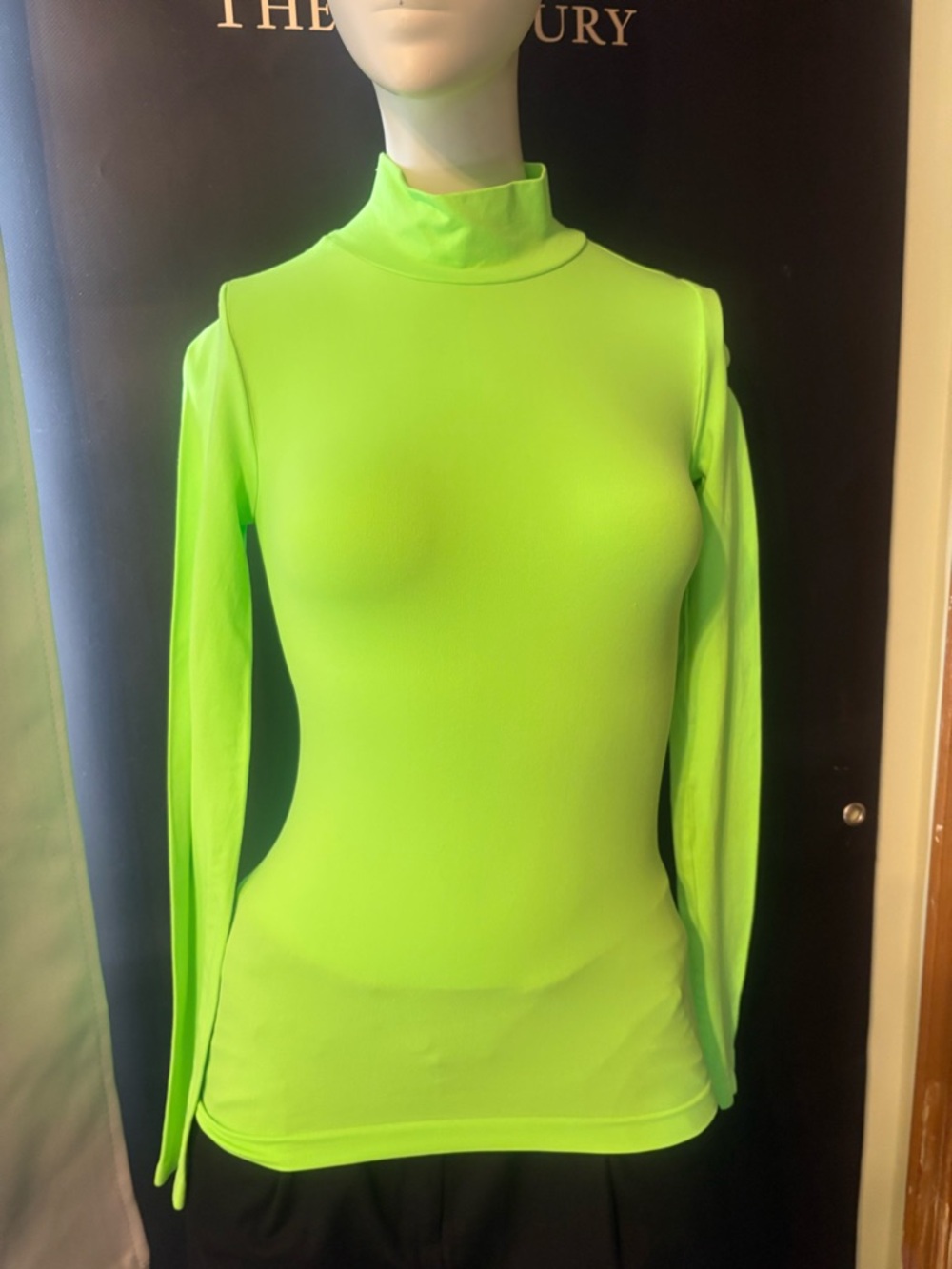 ICONE Neon Green Long Sleeve Turtleneck Top